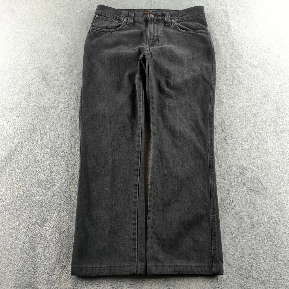 Nudie Jeans Mens 34x28* Black Faded Straight Wide Leg Grunge Punk Y2K Style‎